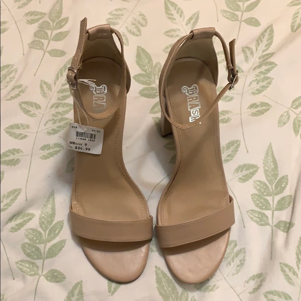 Nude block heels